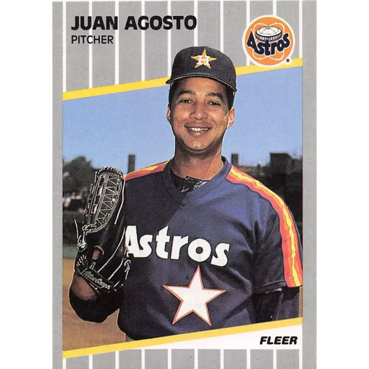 1989 Fleer #348 Juan Agosto EX Excellent Houston Astros Baseball Card