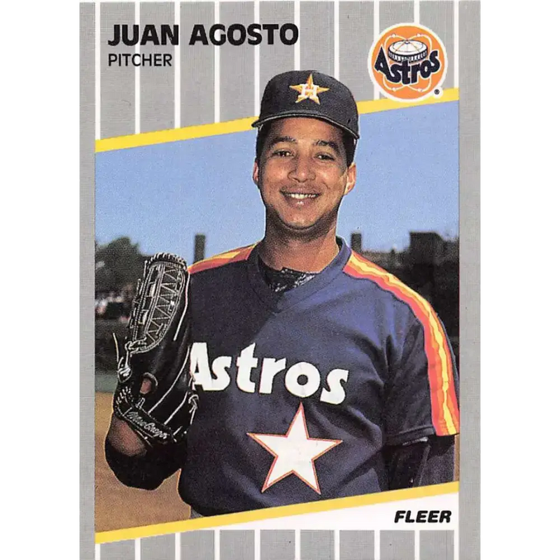 1989 Fleer #348 Juan Agosto EX Excellent Houston Astros Baseball Card - Baseball Card Single