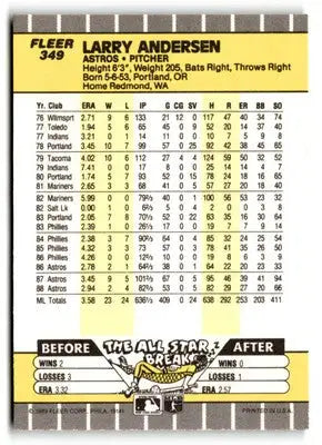 1989 Fleer #349 Larry Andersen