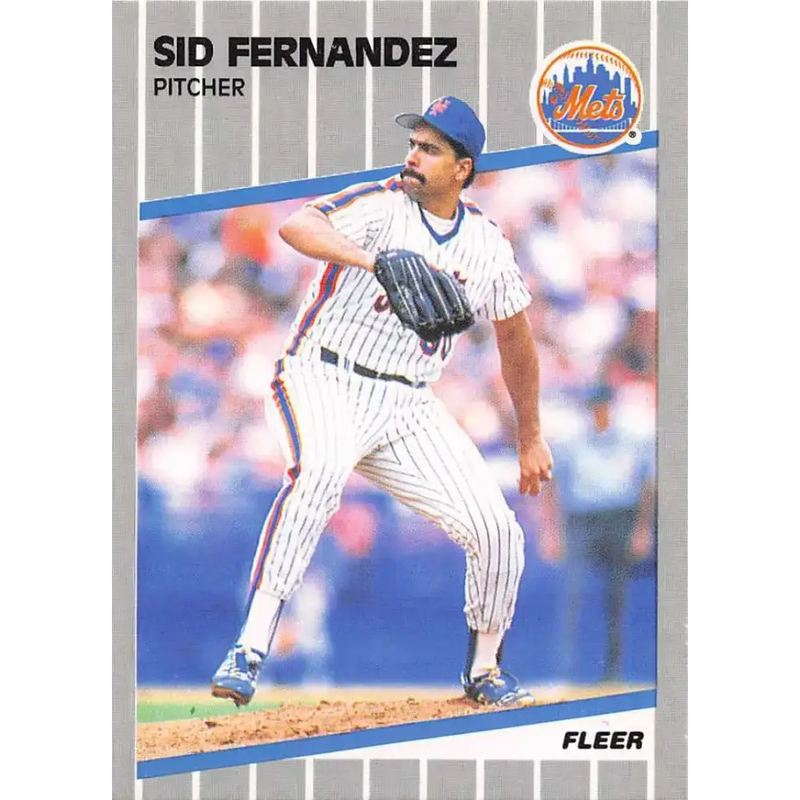 1989 Fleer #35 Sid Fernandez EX Excellent New York Mets Baseball Card - Baseball Card Single