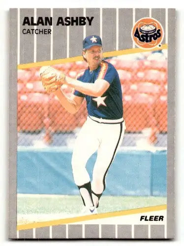 Alan Ashby Houston baseball card from 1989 Fleer #350b featuring Alan Ashby of the Houston Astros