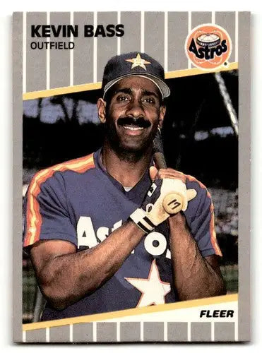 Kevin Bass Astros baseball card from 1989 Fleer with original gloss NM near mint