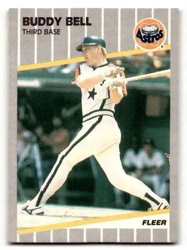 Buddy Bell Houston Astros baseball card from 1989 Fleer series NM Near Mint