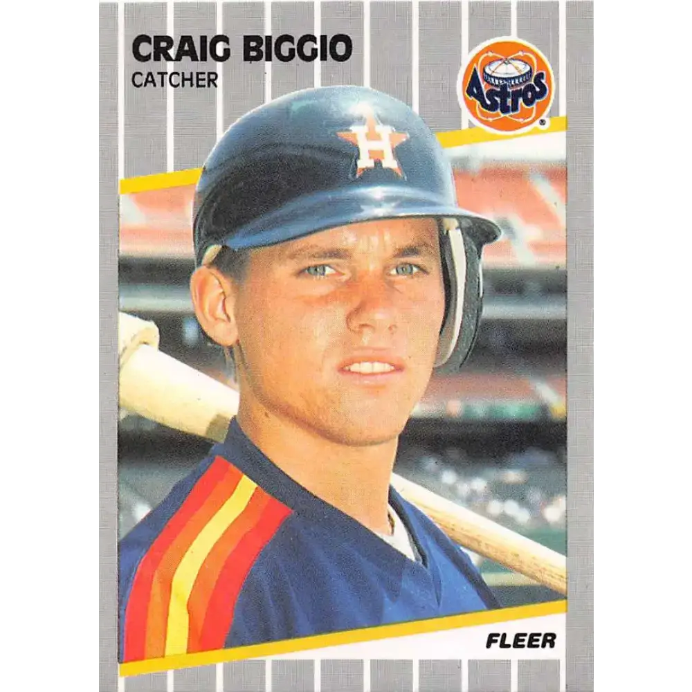 1989 Fleer #353 Craig Biggio EX Excellent RC Rookie Houston Astros Baseball Card - Baseball Card Single