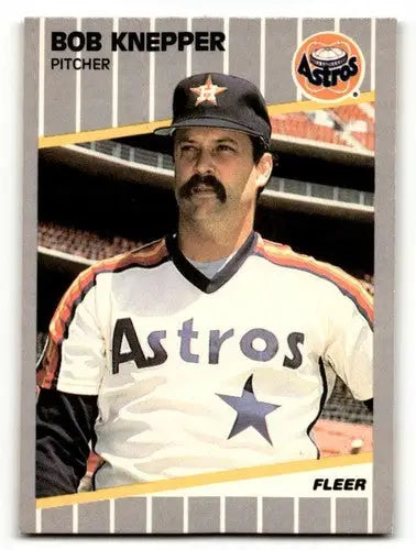 1989 Fleer Bob Knepper Houston Astros baseball card, NM-MT condition, ID 54548