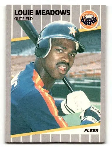 Louie Meadows Houston baseball card from 1989 Fleer #361 featuring Meadows Houston Astros