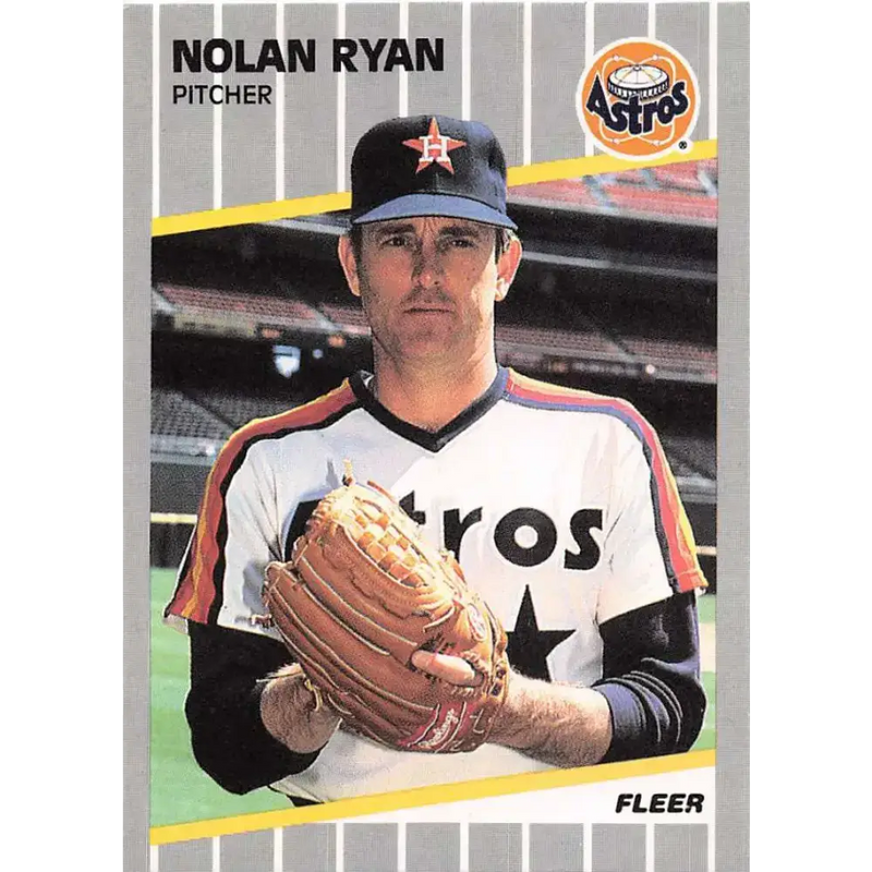1989 Fleer #368 Nolan Ryan EX Excellent Houston Astros Baseball Card - Baseball Card Single