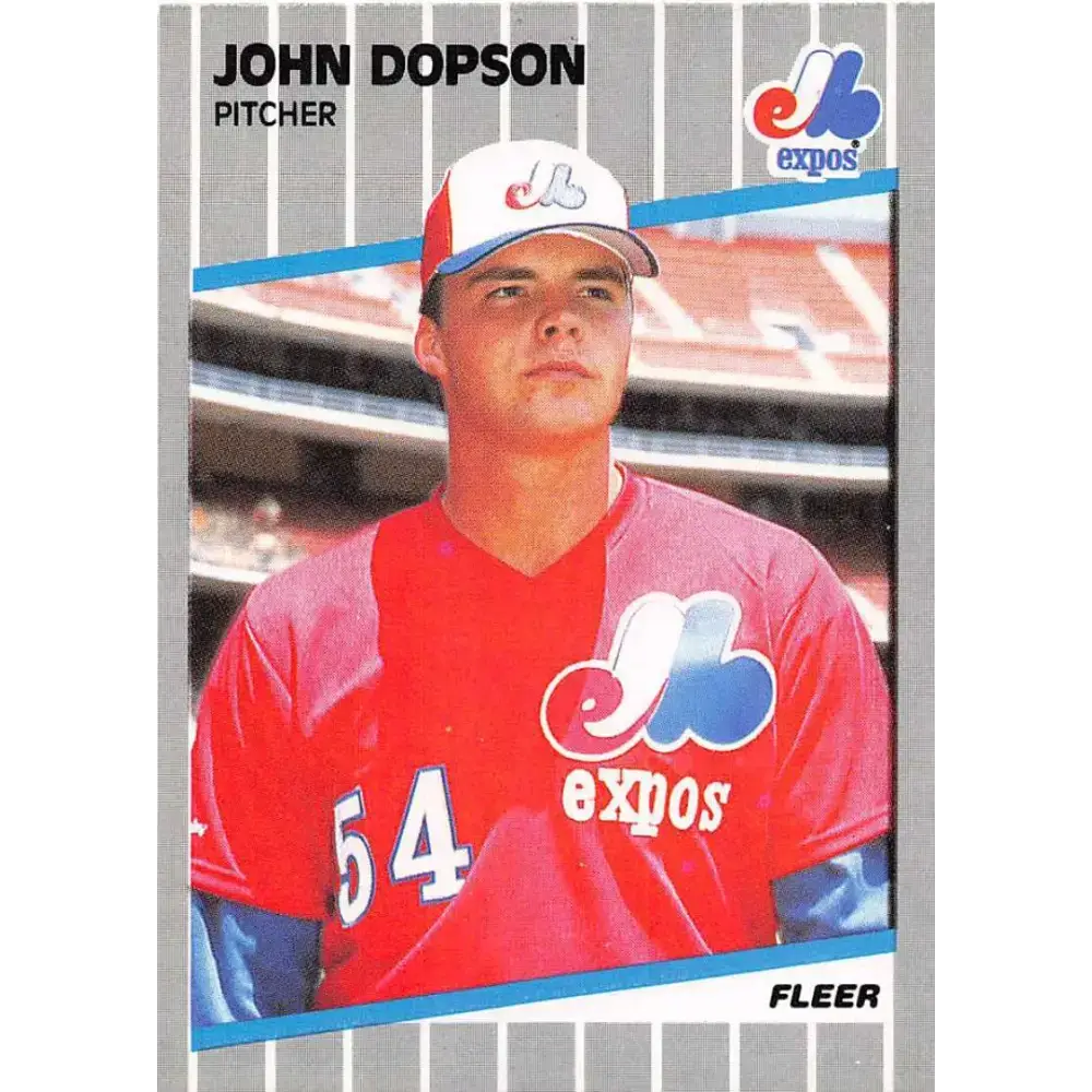 1989 Fleer #373 John Dopson EX Excellent RC Rookie Montreal Expos Baseball Card - Baseball Card Single