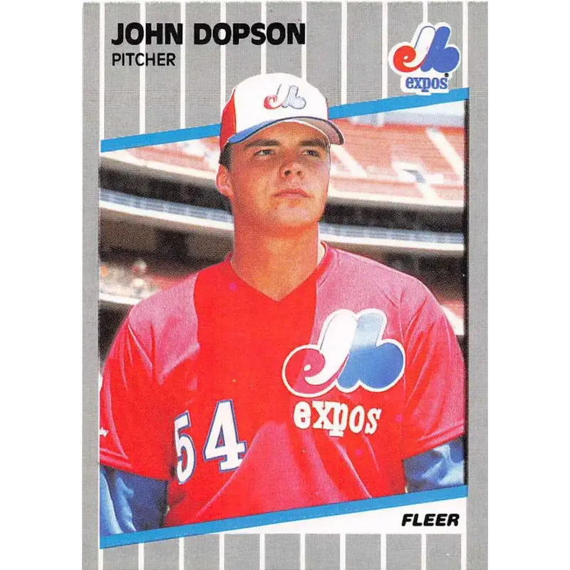 1989 Fleer #373 John Dopson EX Excellent RC Rookie Montreal Expos Baseball Card - Baseball Card Single