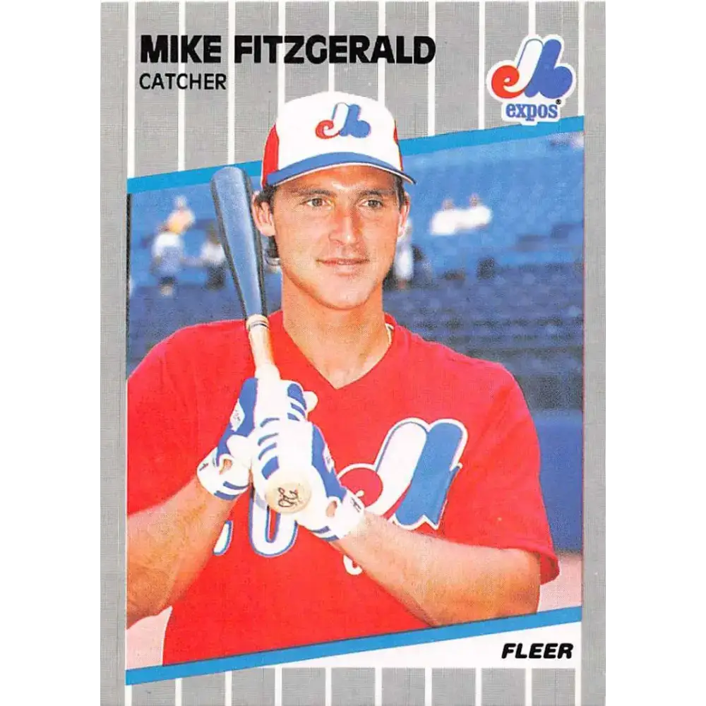 1989 Fleer #374 Mike Fitzgerald EX Excellent Montreal Expos Baseball Card - Baseball Card Single