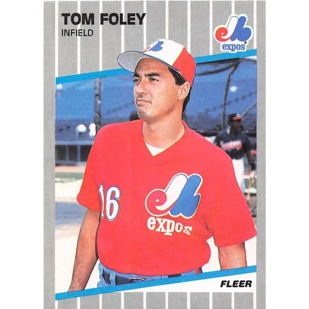 1989 Fleer #375 Tom Foley EX Excellent Montreal Expos Baseball Card - Baseball Card Single