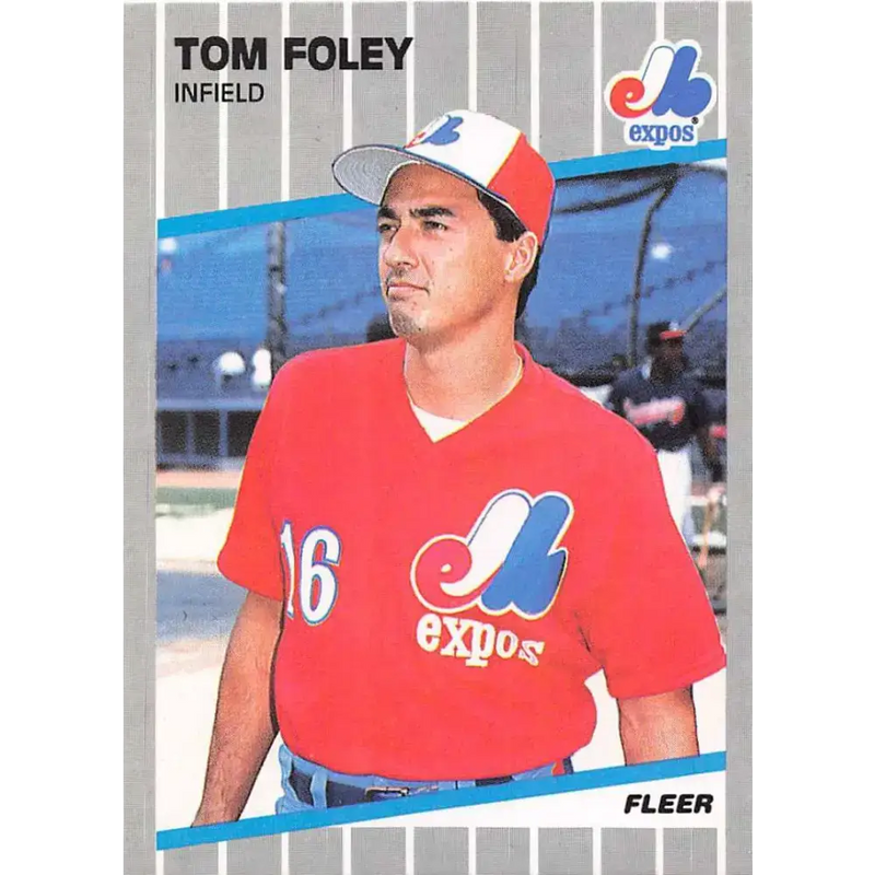 1989 Fleer #375 Tom Foley EX Excellent Montreal Expos Baseball Card - Baseball Card Single