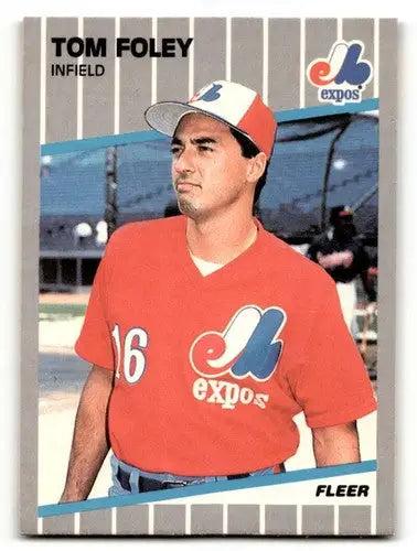 Original gloss Tom Foley baseball card featuring Tom Foley Montreal Expos player