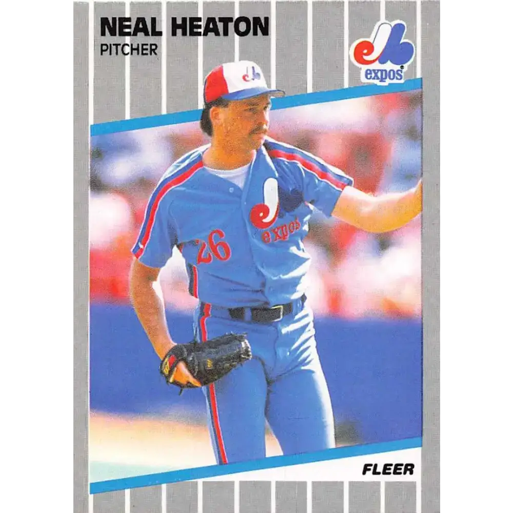 1989 Fleer #377 Neal Heaton EX Excellent Montreal Expos Baseball Card - Baseball Card Single