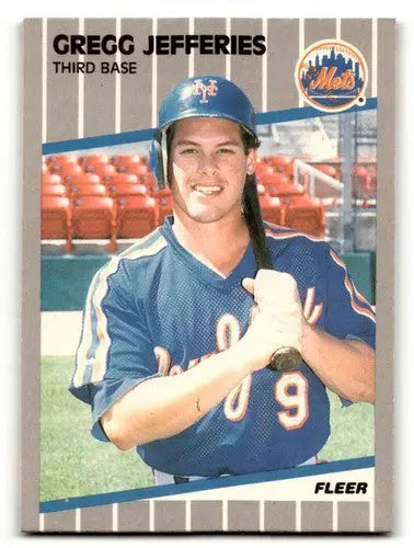 Original gloss Gregg Jefferies Mets baseball card from 1989 Fleer #38