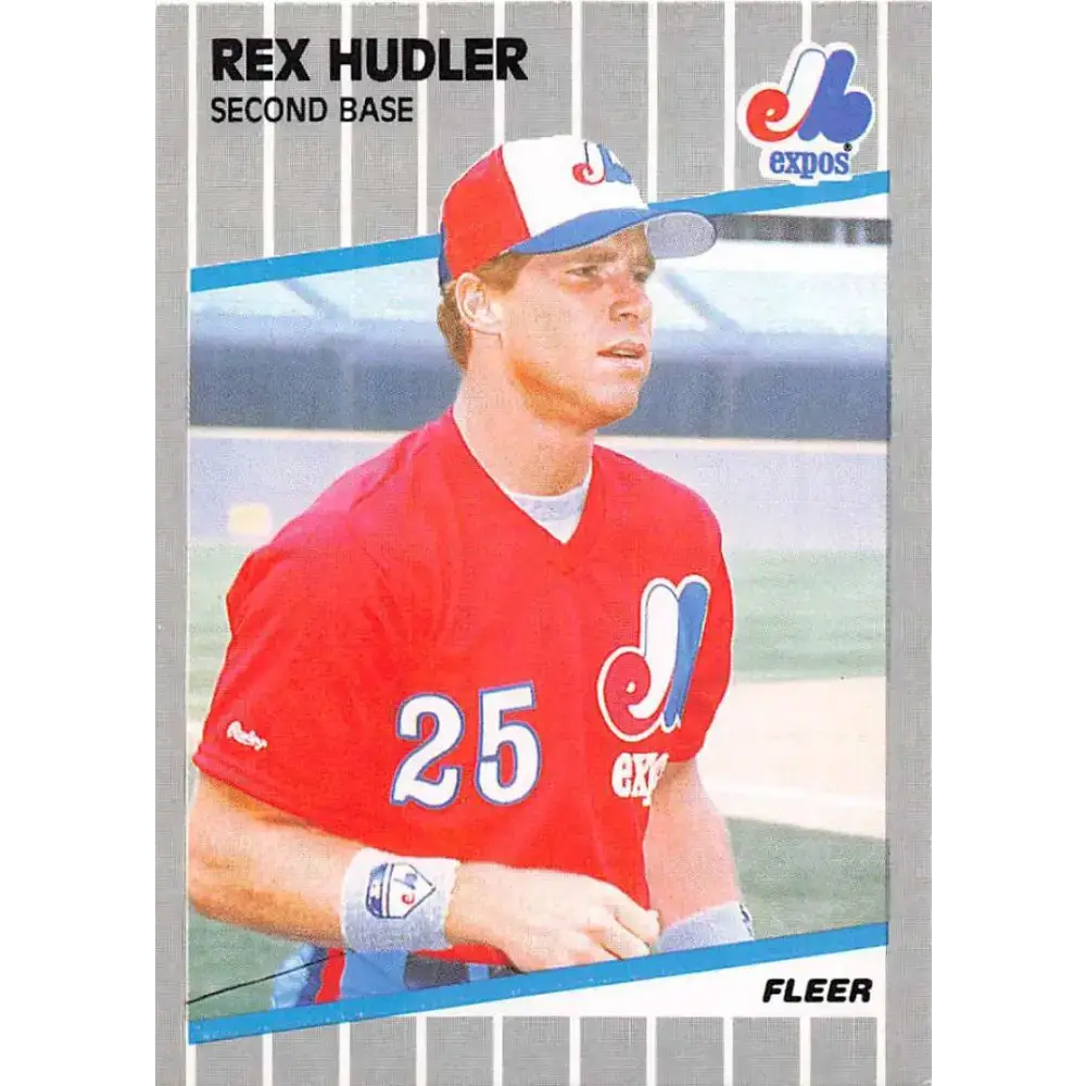 1989 Fleer #380 Rex Hudler EX Excellent Montreal Expos Baseball Card - Baseball Card Single