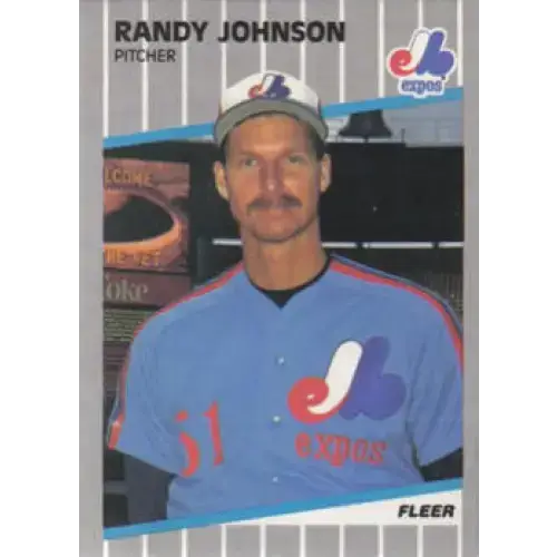 1989 Fleer #381 Randy Johnson EX Excellent RC Rookie Montreal Expos Baseball Card - Baseball Card Single