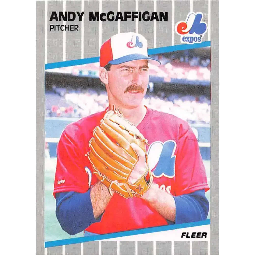 1989 Fleer #386 Andy McGaffigan EX Excellent Montreal Expos Baseball Card