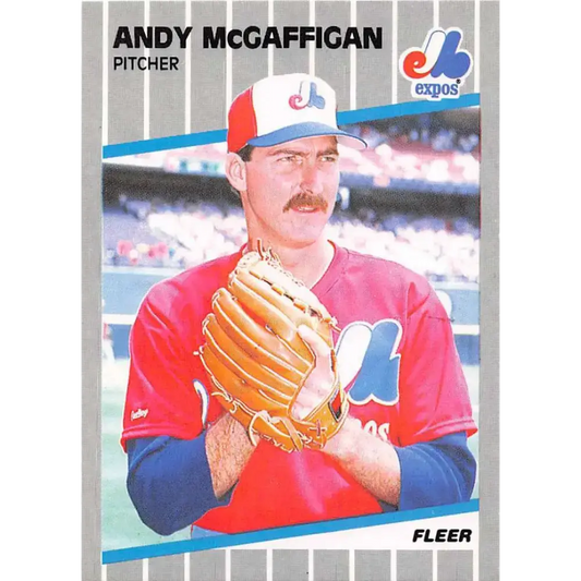 1989 Fleer #386 Andy McGaffigan EX Excellent Montreal Expos Baseball Card - Baseball Card Single