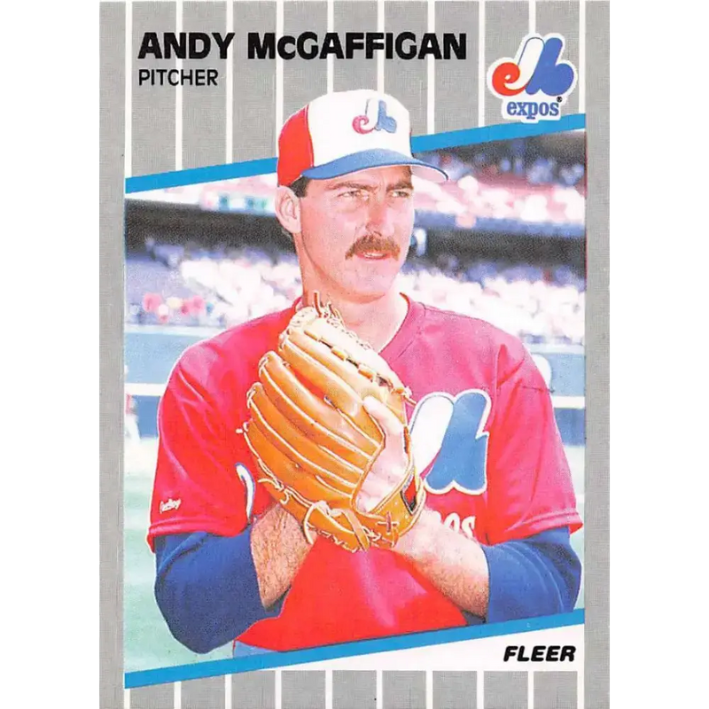 1989 Fleer #386 Andy McGaffigan EX Excellent Montreal Expos Baseball Card