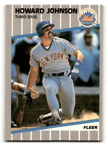Original gloss Howard Johnson Mets baseball card from 1989 Fleer #39 NM near M