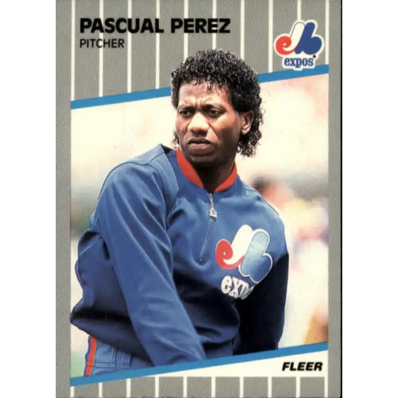 1989 Fleer #390 Pascual Perez EX Excellent Montreal Expos Baseball Card - Baseball Card Single