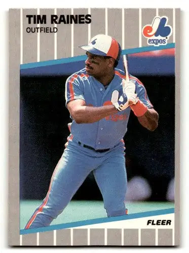 1989 Fleer Tim Raines Montreal Expos baseball card, NM Near Mint condition