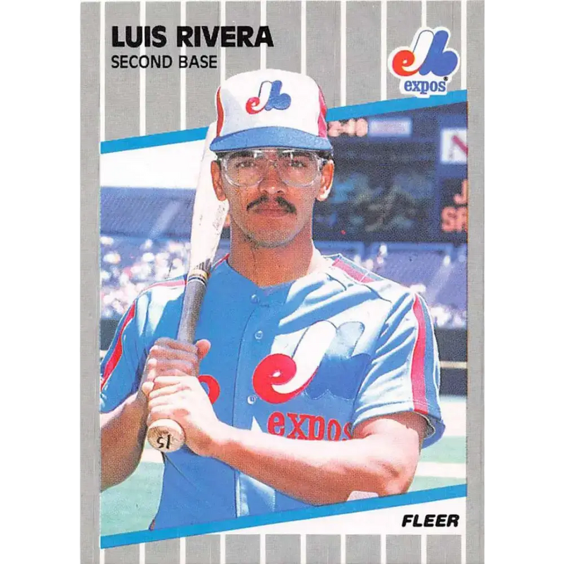 1989 Fleer #392 Luis Rivera EX Excellent Montreal Expos Baseball Card - Baseball Card Single