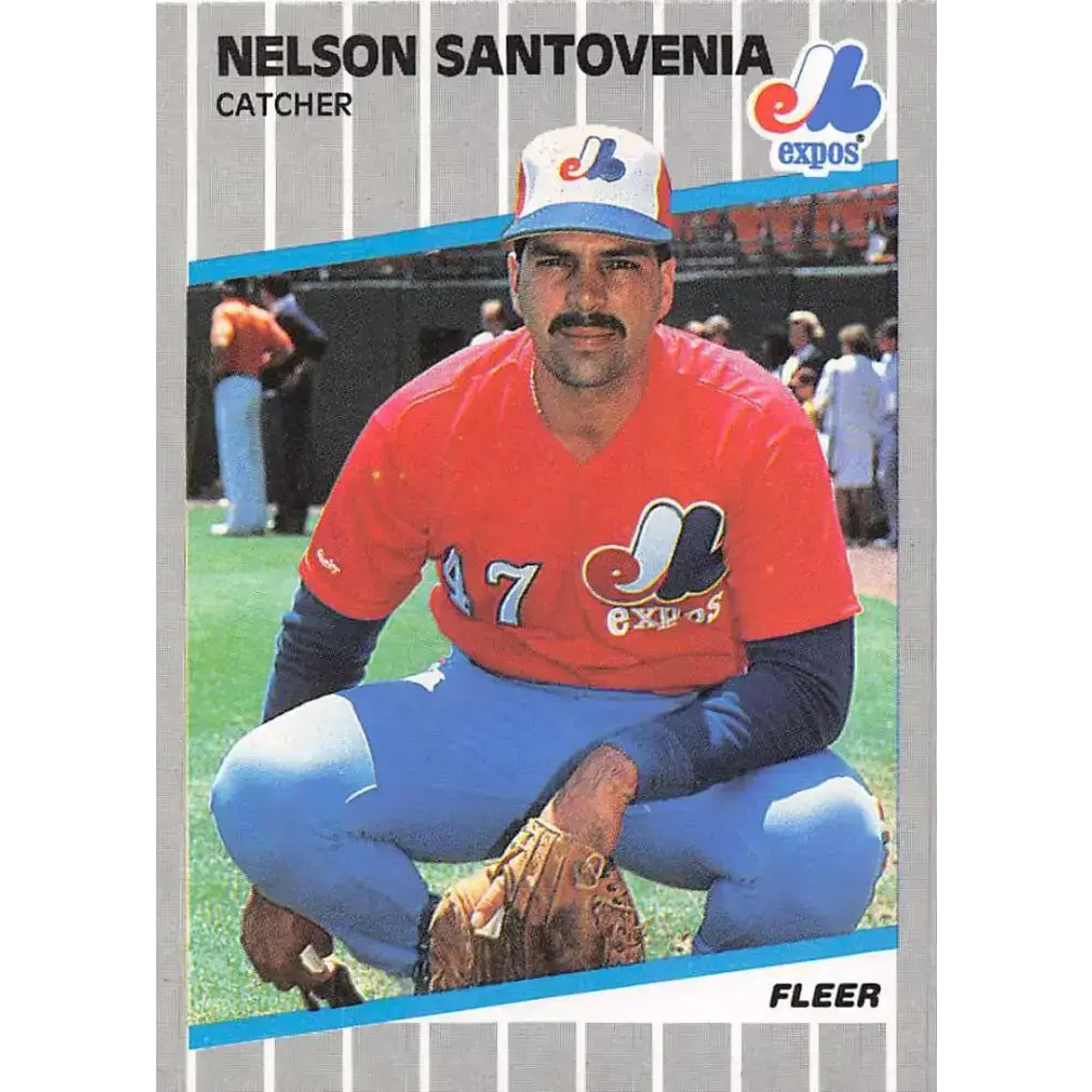 1989 Fleer #393 Nelson Santovenia EX Excellent Montreal Expos Baseball Card - Baseball Card Single