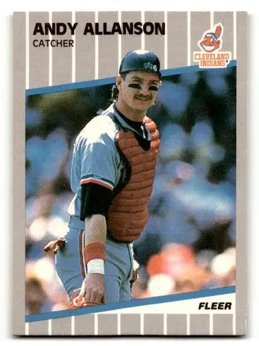 Original gloss 1989 Fleer Andy Allanson Cleveland Indians baseball card image