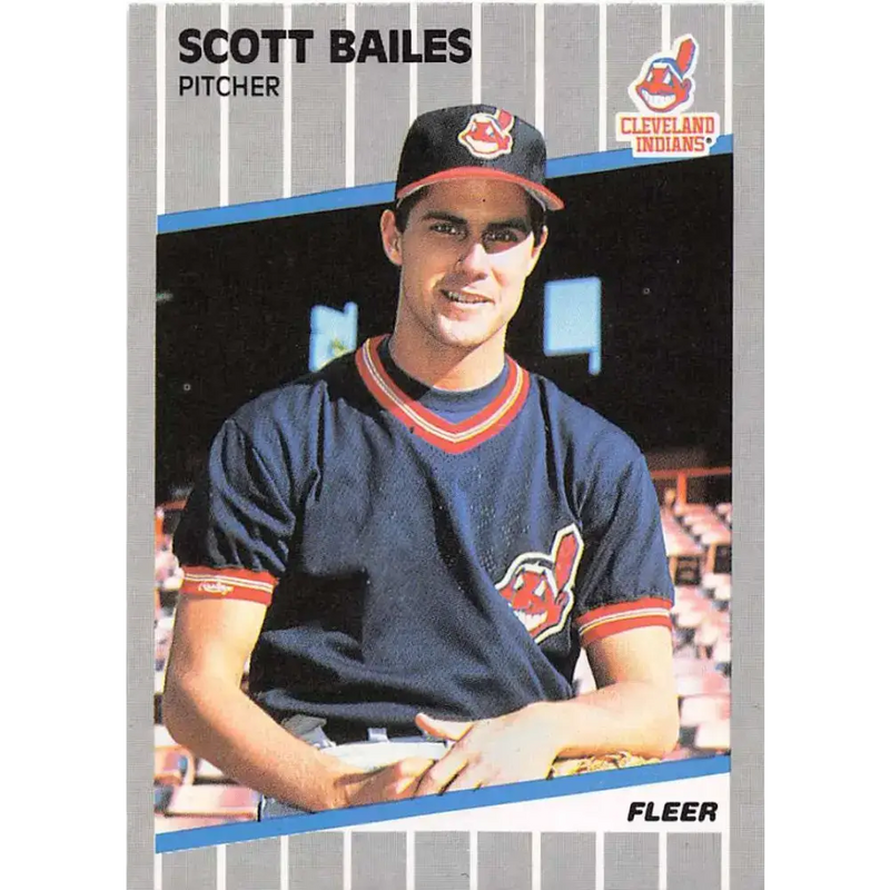 1989 Fleer #398 Scott Bailes EX Excellent Cleveland Indians Baseball Card - Baseball Card Single