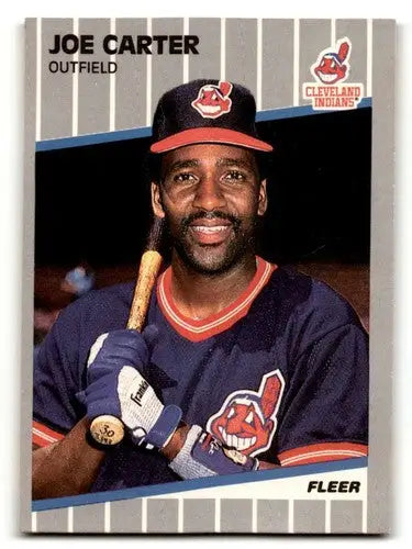 1989 Fleer Joe Carter Cleveland Indians baseball card EX/NM with ID 58295
