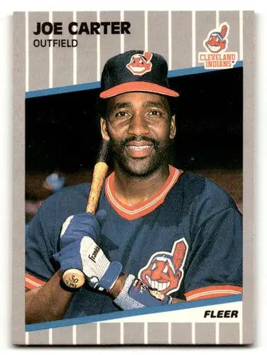 1989 Fleer Joe Carter Cleveland Indians baseball card near mint condition