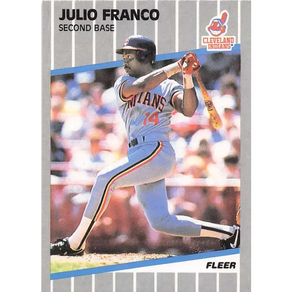 1989 Fleer #404 Julio Franco EX Excellent Cleveland Indians Baseball Card - Baseball Card Single