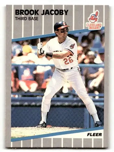 Original gloss Brooklyn Jacoby Cleveland Indians baseball card 1989 Fleer NM ID 60672