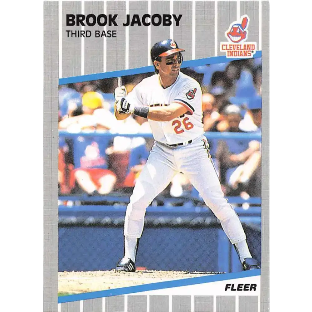 1989 Fleer #408 Brook Jacoby EX Excellent Cleveland Indians Baseball Card - Baseball Card Single