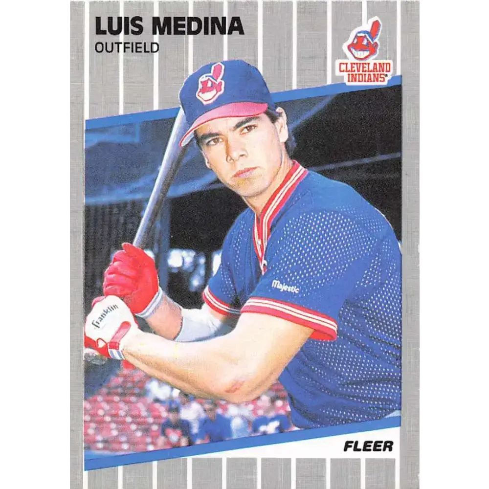 1989 Fleer #411 Luis Medina EX Excellent RC Rookie Cleveland Indians Baseball Card - Baseball Card Single