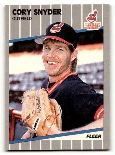 1989 Fleer Cory Snyder Cleveland Indians baseball card with original gloss