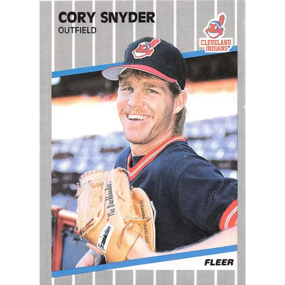 1989 Fleer #412 Cory Snyder EX Excellent Cleveland Indians Baseball Card - Baseball Card Single
