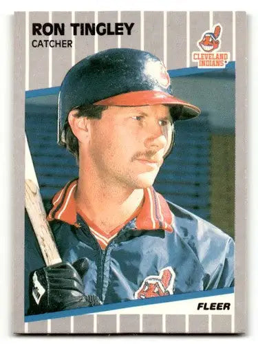 Ron Tingley Cleveland Indians baseball card from 1989 Fleer #414 near mint NM