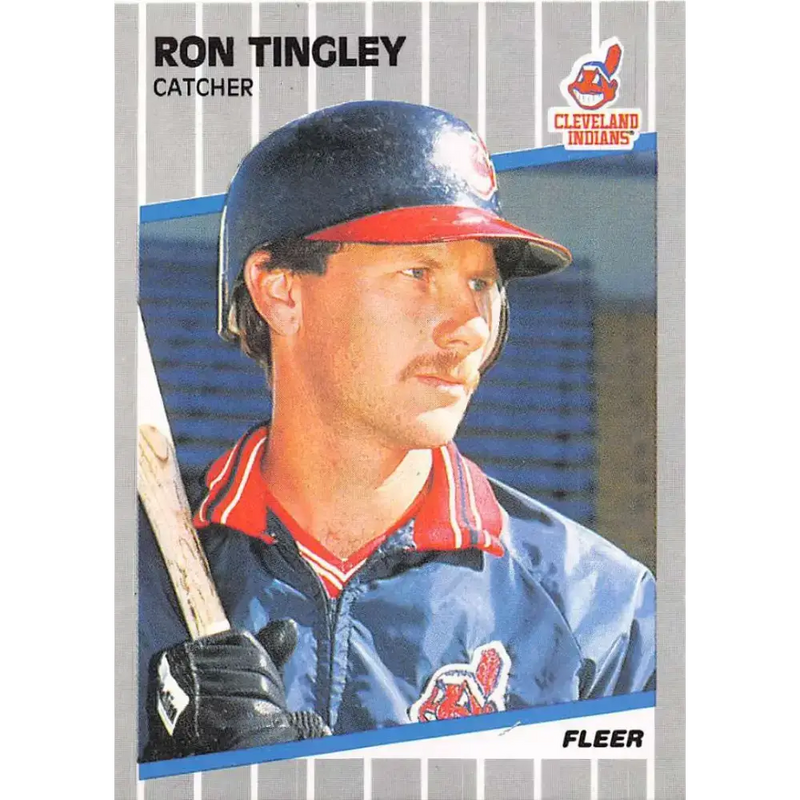 1989 Fleer #414 Ron Tingley EX Excellent Cleveland Indians Baseball Card - Baseball Card Single