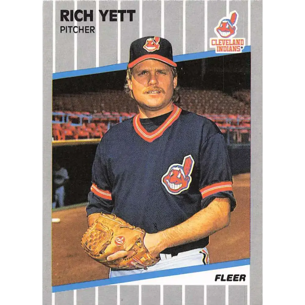 1989 Fleer #417 Rich Yett EX Excellent Cleveland Indians Baseball Card - Baseball Card Single