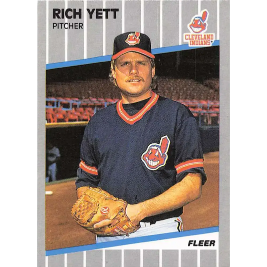 1989 Fleer #417 Rich Yett EX Excellent Cleveland Indians Baseball Card - Baseball Card Single