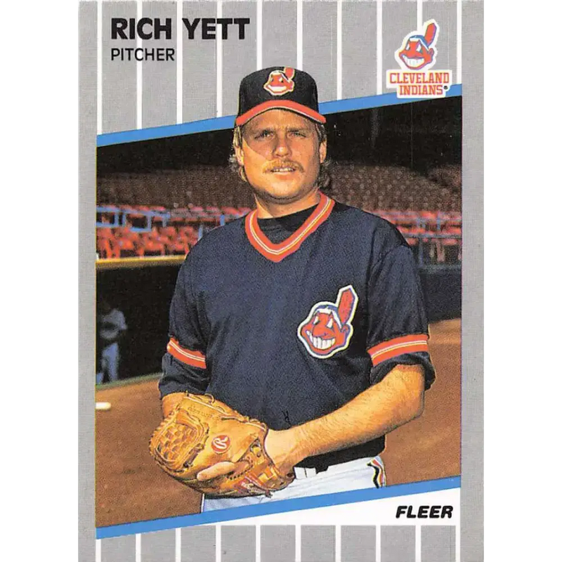 1989 Fleer #417 Rich Yett EX Excellent Cleveland Indians Baseball Card - Baseball Card Single
