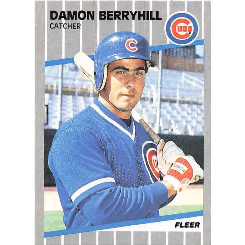 1989 Fleer #418 Damon Berryhill EX Excellent Chicago Cubs Baseball Card