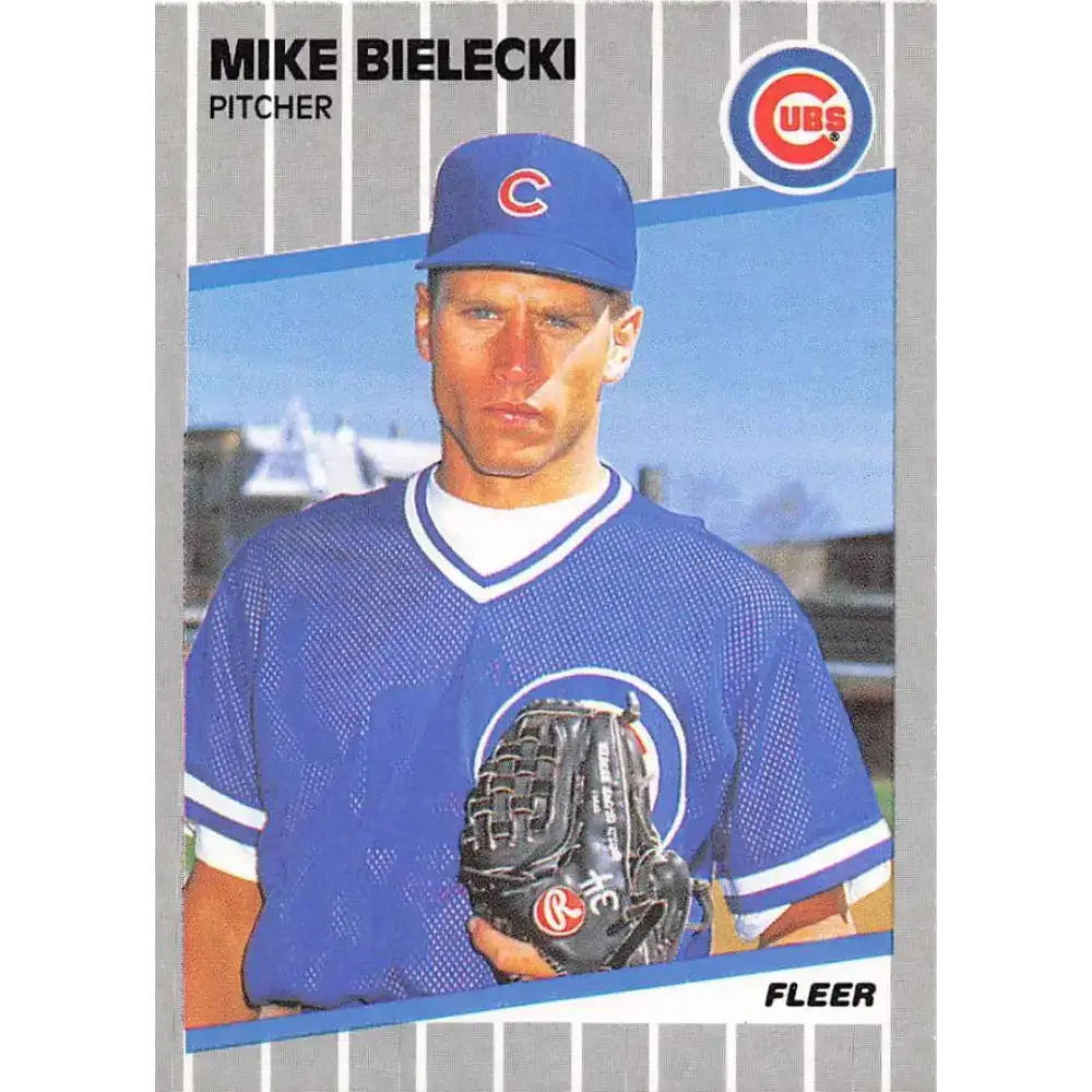 1989 Fleer #419 Mike Bielecki EX Excellent Chicago Cubs Baseball Card