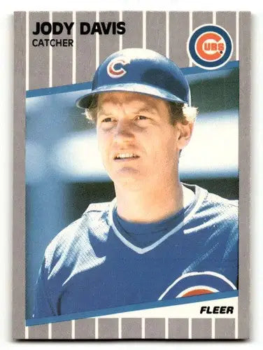 Jody Davis Chicago Cubs baseball card from 1989 Fleer series in near mint condition
