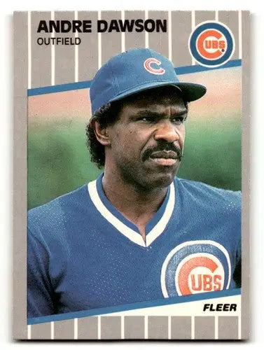 1989 Fleer Andre Dawson Chicago Cubs baseball card, NM near mint Cubs baseball collectible