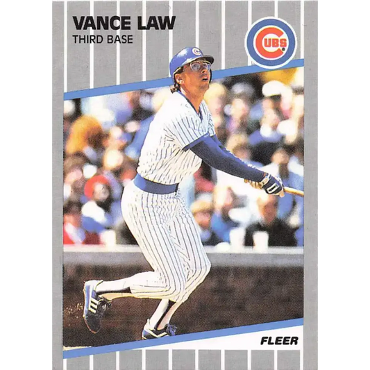 1989 Fleer #430 Vance Law EX Excellent Chicago Cubs Baseball Card