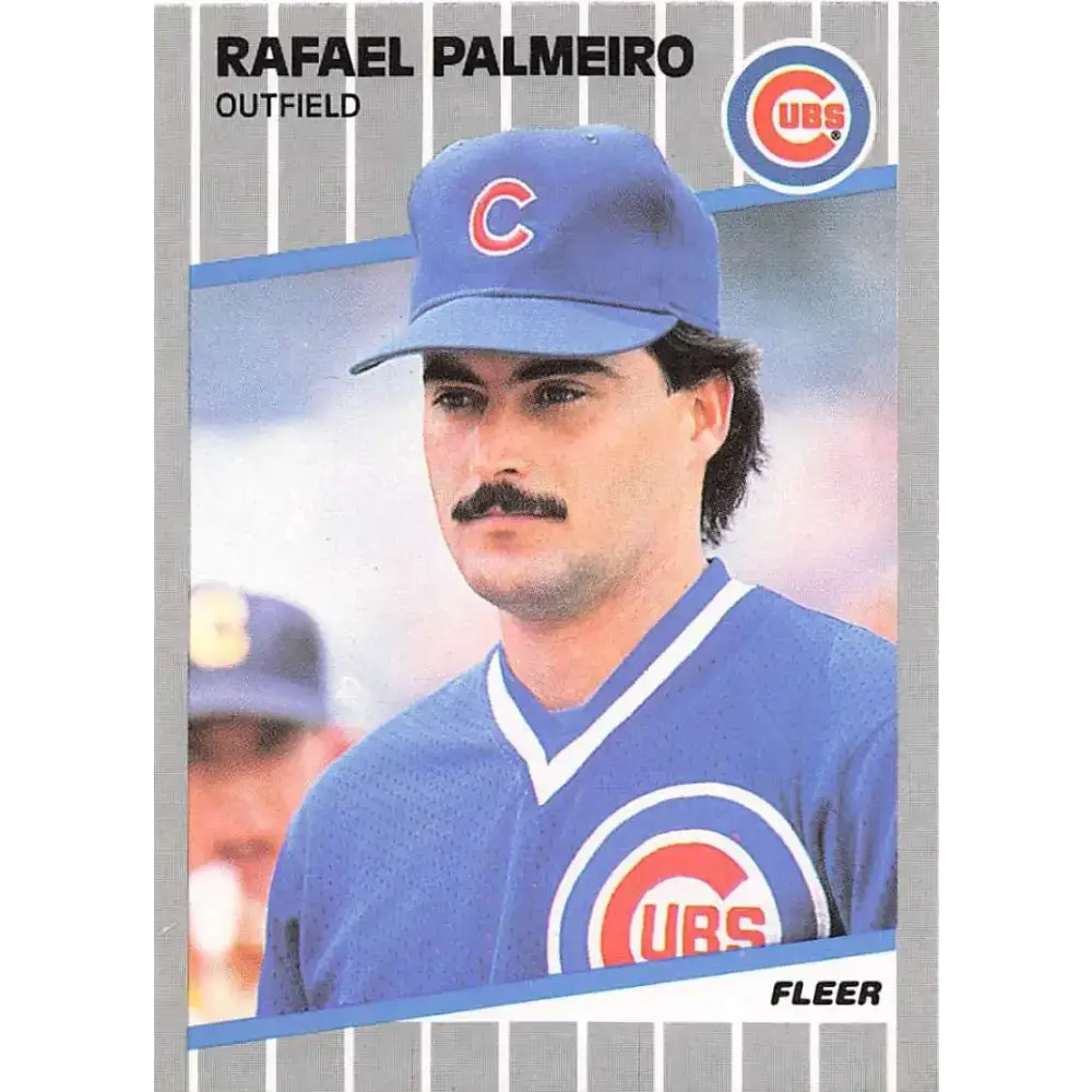1989 Fleer #434 Rafael Palmeiro EX Excellent Chicago Cubs Baseball Card - Baseball Card Single